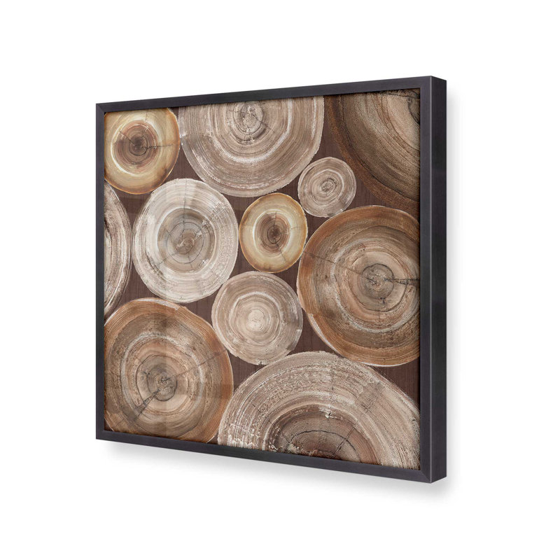 Impression d'échos en bois, H 16 po x l 16 po x P 1,25 po, Cadre photo en zinc patiné