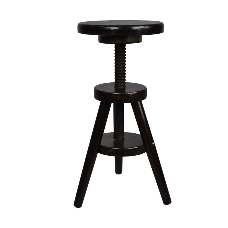 Paz Swivel Solid Wood Adjustable Height Counter Stool, Nussbaum