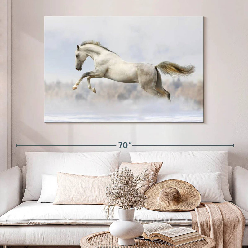 Brampt Jumping White Stallion, 34" H x 51" W