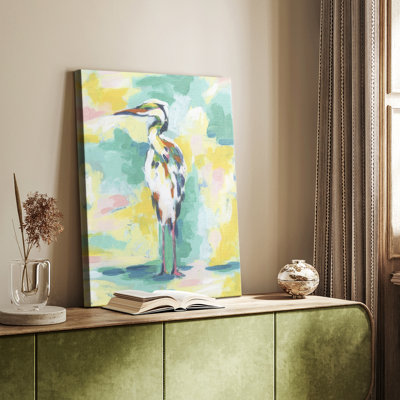 Bright Heron Fresco IV - Cavas enveloppés de galerie