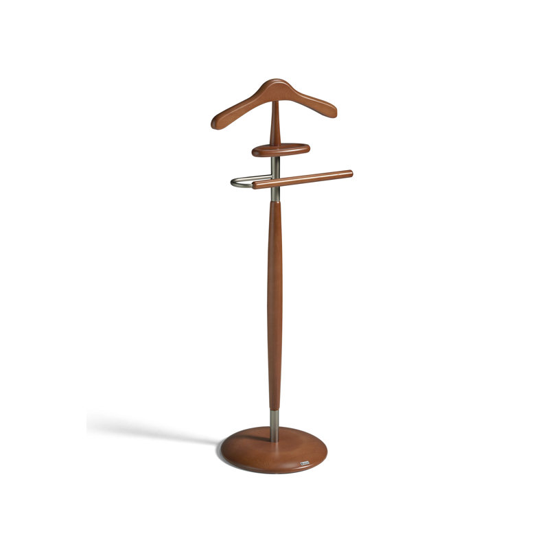 Frese Solid Wood Freestanding Valet Stand, Walnut