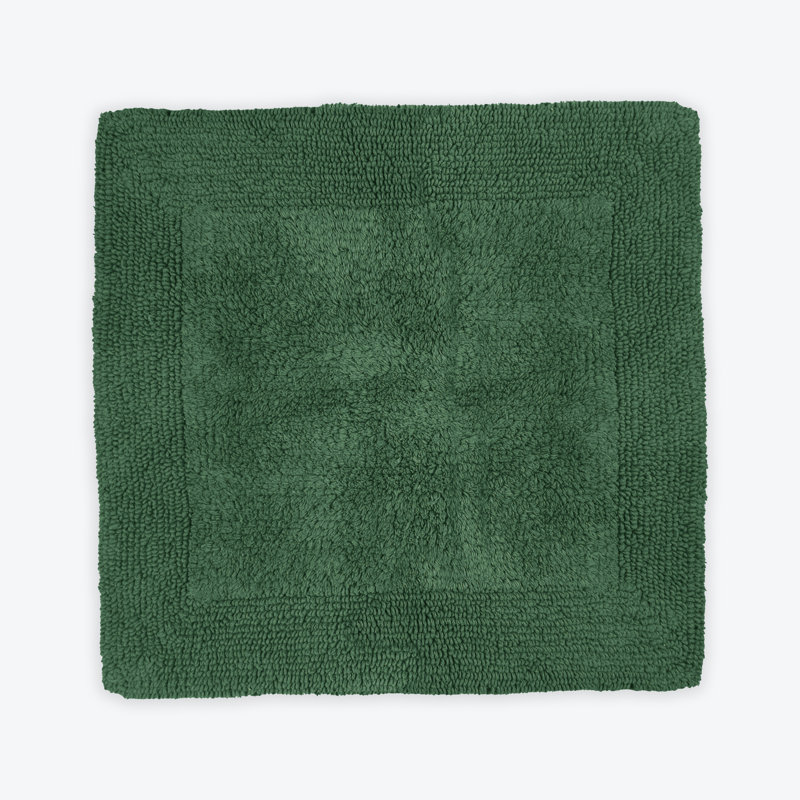 Nagelly Reversible Square Bath Mat, Dark Green