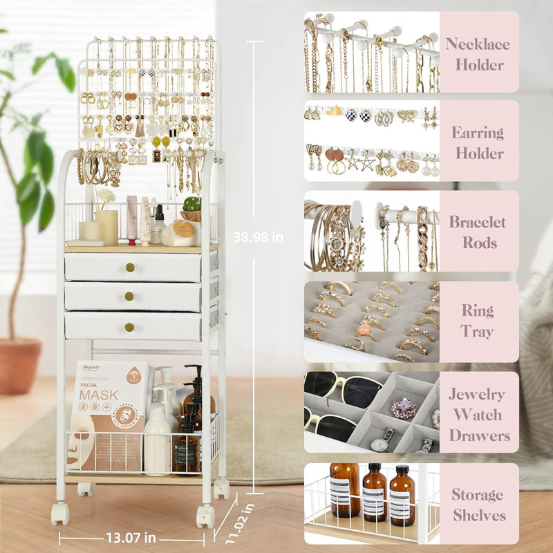 Armoire à bijoux Joanel, Blanc