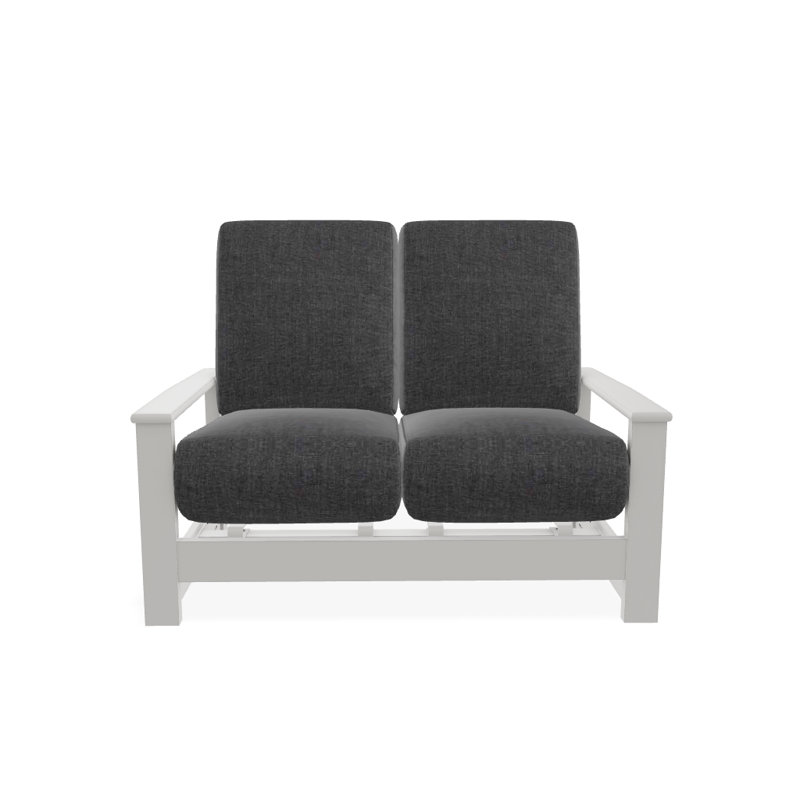 Leeward 56.5'' Wide Loveseat with Cushions, Cast Slate Sunbrella® Plainweave, Snow