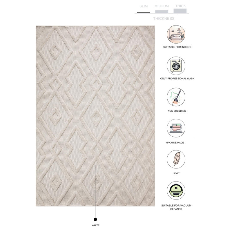 Stoiko Geometric Indoor Rug, Rectangle 5'3" x 7'7"
