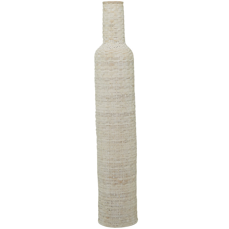 Africia Wood Floor Vase, 47.5" H x 8.5" W x 8.5" D, White
