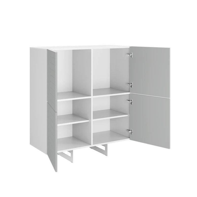 Banjarmasin 110cm Sideboard, White/Grey