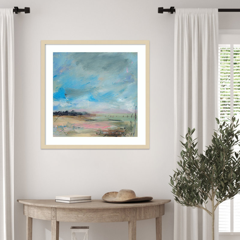 «Copse and Sky» par Lesley Birch, impression sur bois encadrée, 25 x 25