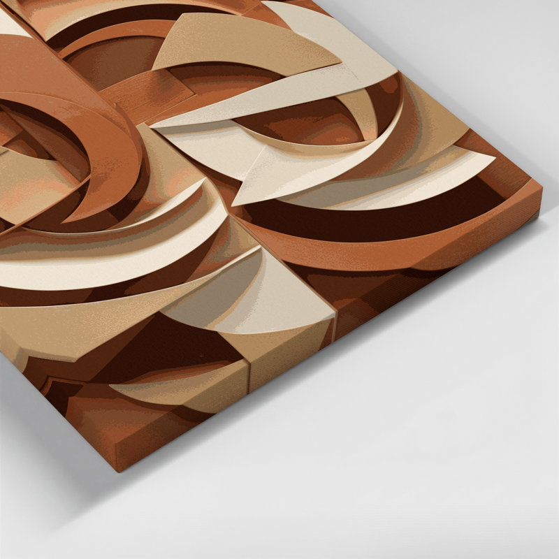 "Abstract Shapes" 83, art mural sur toile brune, H 32 po x l 32 po