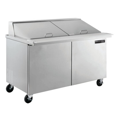 Maxx Cold V-Series 2 Door Refrigerated Mega Top Prep Table, in Stainless Steel
