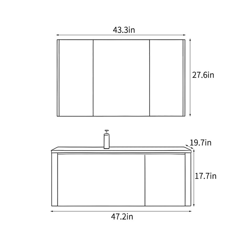 Modern cream style simple bathroom cabinet