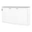 Lit mural simple blanc et brun avec éclairage à DEL, armoire pliable, bois massif, ouverture hydraulique lisse, idéal pour les espaces de travail à la maison dans les petites résidences, bois, système, dortoirs de bonne étude-648678574