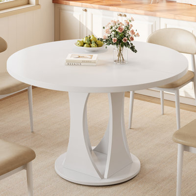 Round Dining Table, Wood Kitchen Table for Dining Room