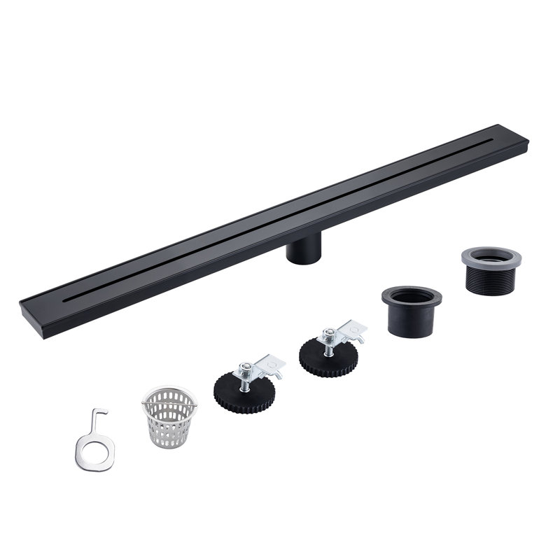 Matte Black 32'' Linear Grid Shower Drain