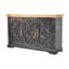 Buffet rustique en bois, 6 compartiments, doré, noir cendré et brun