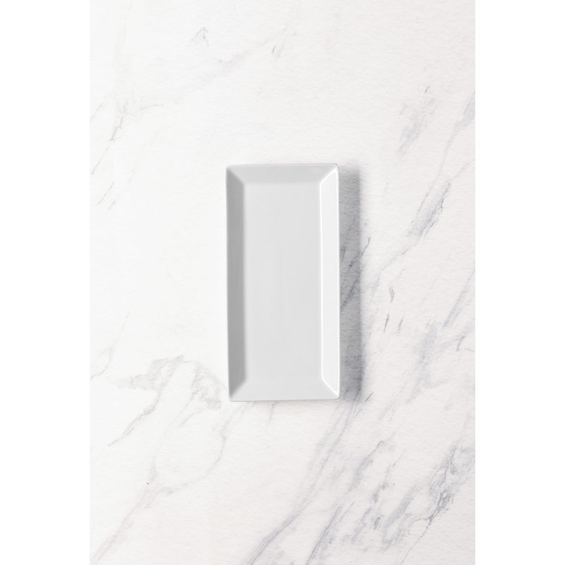Assiette rectangulaire en porcelaine PANORama Premium, ivoire, 6 x 3 po | Va au micro-ondes et au lave-vaisselle