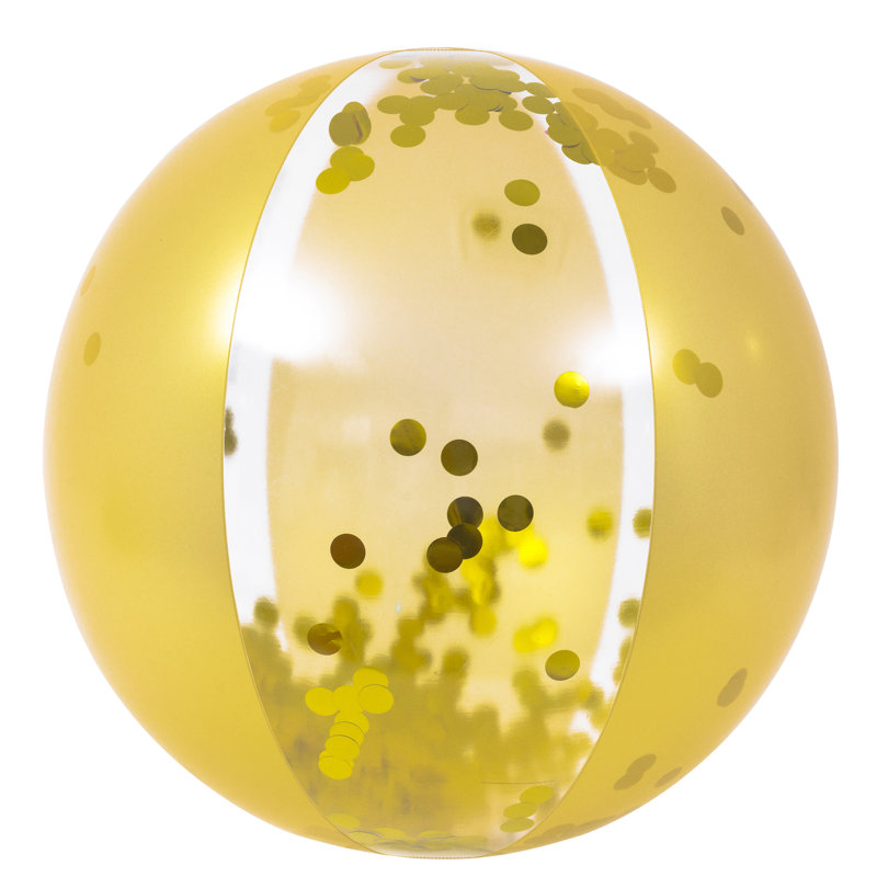 Glitter Sequin Inflatable Beach Ball - 19.5" - Gold