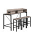 Console 59 po avec 3 tabourets, prise de courant, ambiance à DEL et fonction de rangement, faite de matériaux de haute qualité, pour la cuisine de la salle à manger Mobilier de bar 4 pièces: cadre de 59 pouces, cuisine, salon