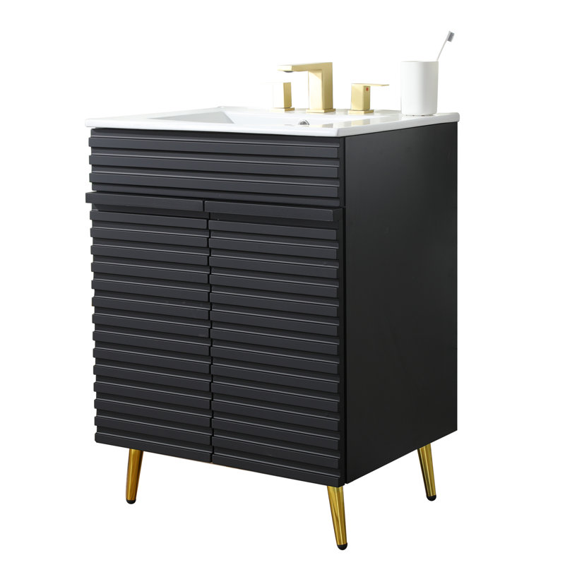 24'' Modern Freestanding Single Bathroom Vanity Set