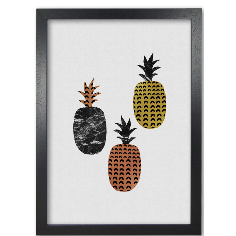 Pineapples - Print, Black Grain Frame, 42 cm H x 30 cm W x 5 cm D