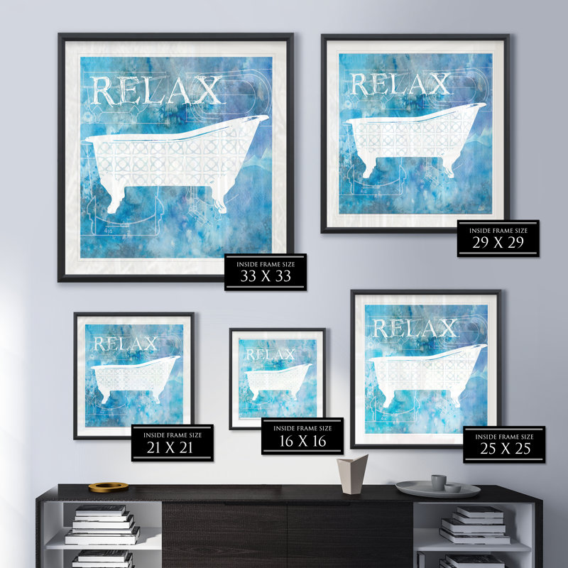 Bath plans III - reproduction de cadre photo, H 22,5 po x l 22,5 po x P 1,5 po