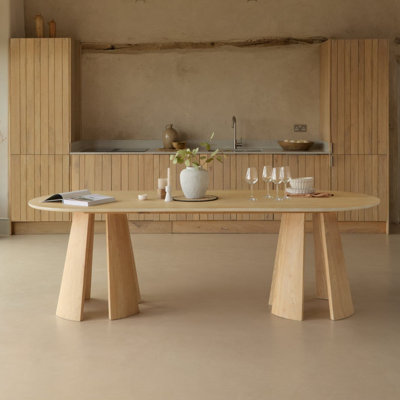 Oval Solid Wood Dining Table