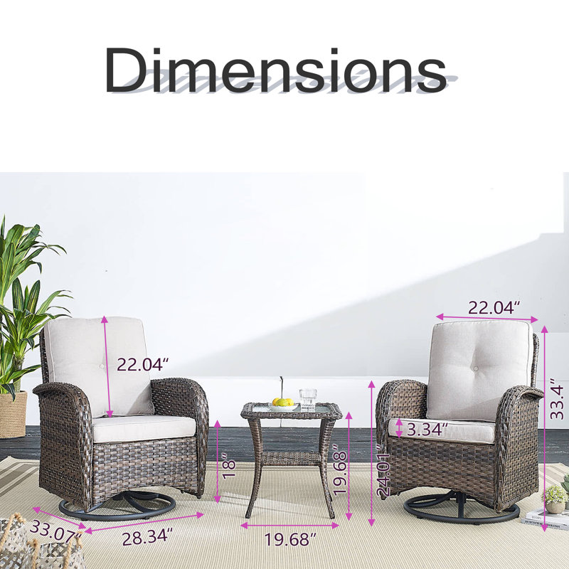 Ensemble de chaises berçantes en rotin et osier Gaetanino, Brun / Beige