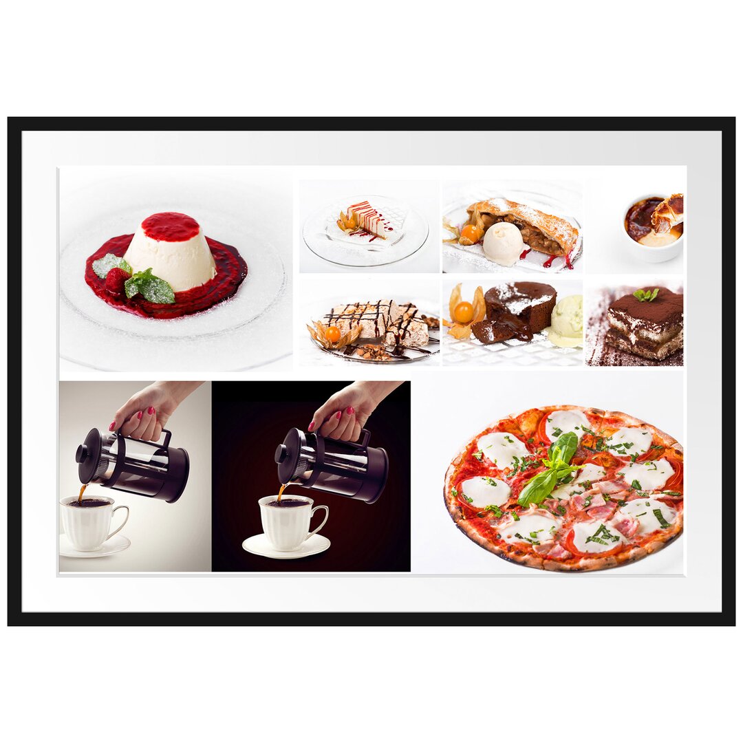 Gerahmtes Poster Appetitliche kleine Kaffeedesserts