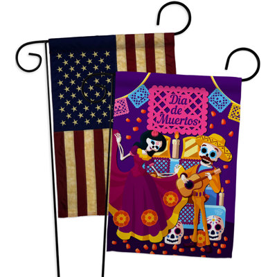 Drapeau de jardin en polyester 2 côtés 1 pi 5 po x 1 pi