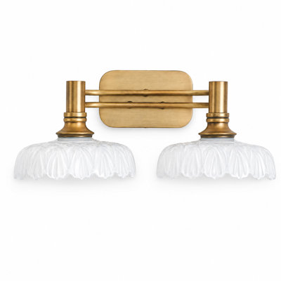21.06-inch Vintage Wall Sconces 2-light Bathroom Light Fixtures Brass Vanity Light