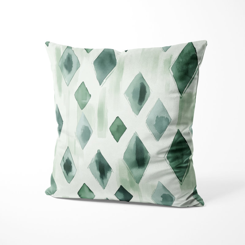 Coussin décoratif moderne Modern - Ikat Sage, H 18 po x l 18 po