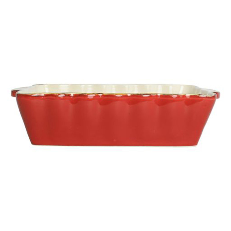 Italian Bakers Rectangle Stoneware Bakeware, Red