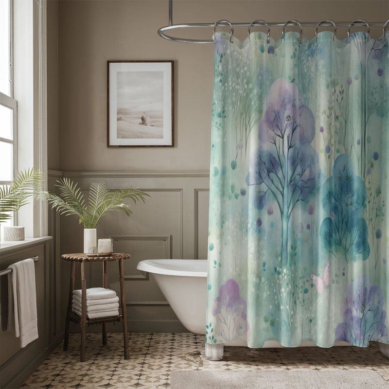 Rideau de douche Woodland Serenity - Premium, H 74 po x l 71 po