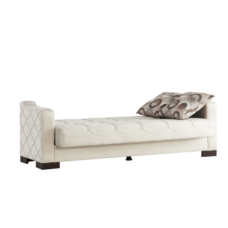 Canapé à accoudoirs carrés 89 po Tevrat, Microfibre/microsuède beige