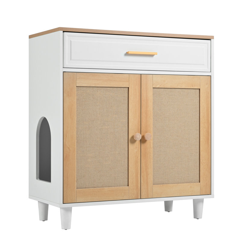 Litière pour chat avec porte à griffer en sisal et prise de charge Furniture