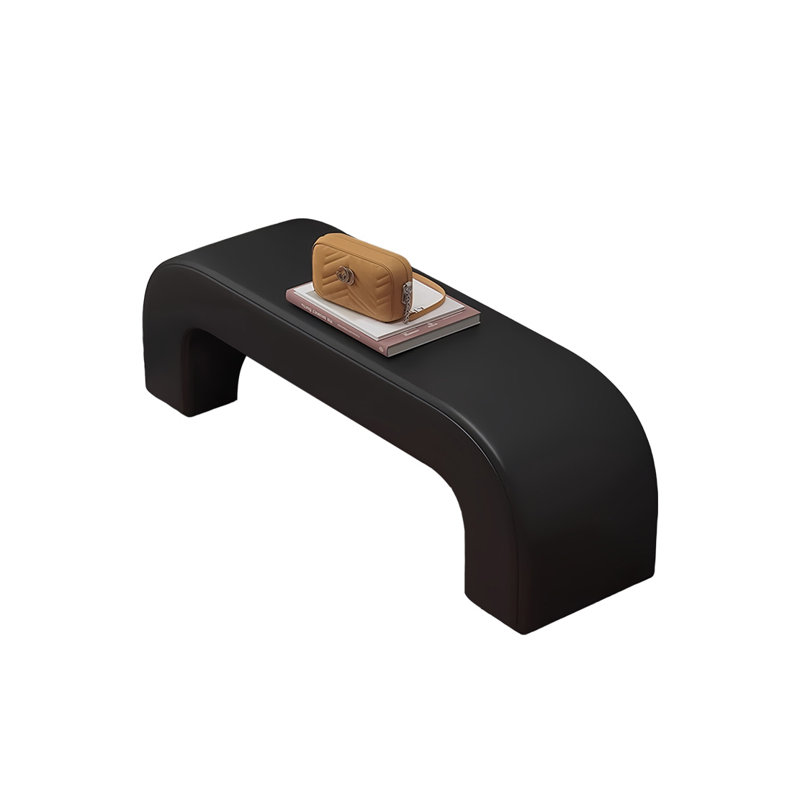 Banc de rangement rembourré en similicuir Light Luxury Home, Noir