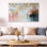 «White and Gold Brushstroke Abstract Paint III», ensemble de salon d'art mural à collage abstrait