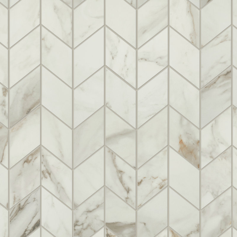 Carreau de mosaïque en porcelaine à motif de chevrons en porcelaine 3 po x 6 po