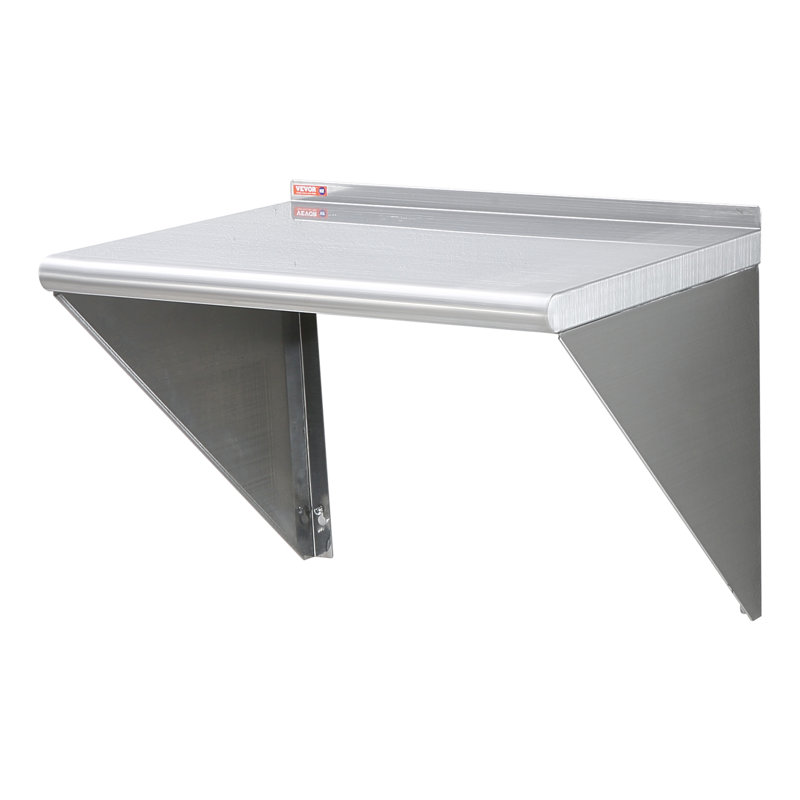 24" Silver Stainless Steel Wall Mounted Kitchen Shelf