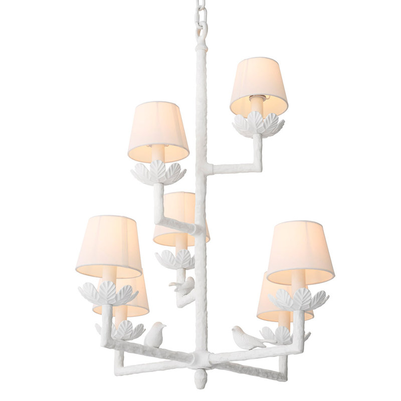 Nature 7-Light Sputnik Modern Matte White Chandelier