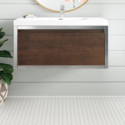 Ensemble de meuble-lavabo mural simple 36 po Hillar
