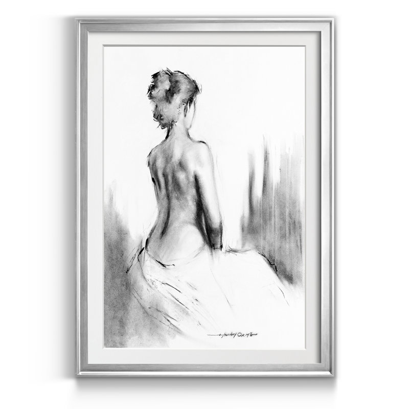 Silhouette douce I - reproduction de cadre photo, H 22,5 po x l 30,5 po x P 1,5 po, Argent