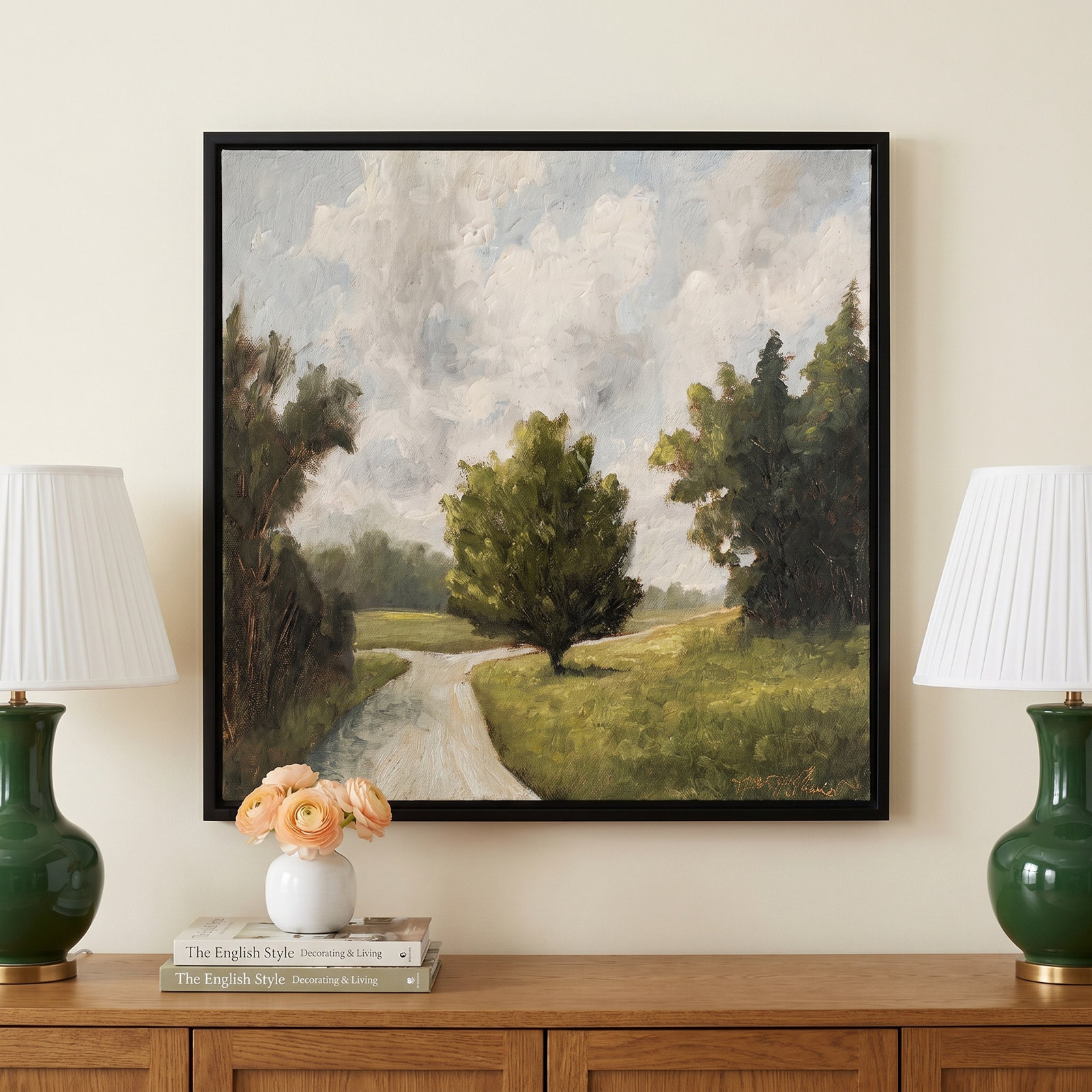 Around The Bend by Miss Mustard Seed, Black Framed Paper, Yes, 36" H x 36" W x 0.75" D