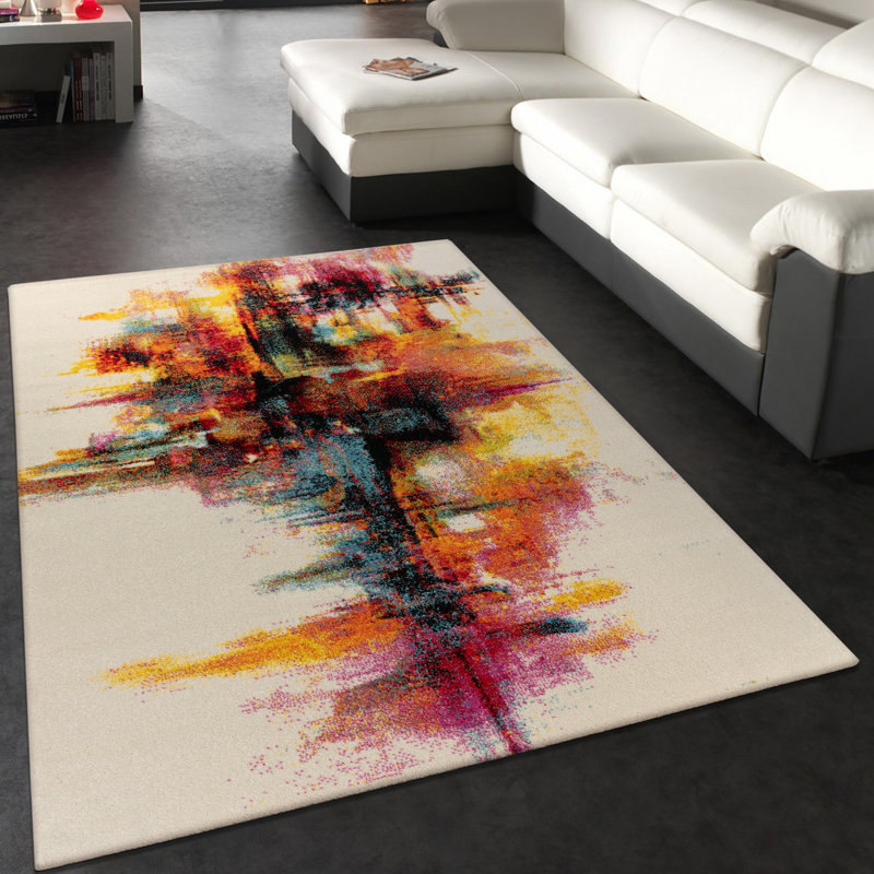 Jenny Abstract Flatweave Area Rug, Rectangle 200 x 290cm