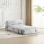 Pouf convertible de 37 po en fausse fourrure gris clair, 2 en 1, pliable et se dépliant en lit de sol, garni de mousse déchiquetée avec coussin cervical, aucun assemblage requis