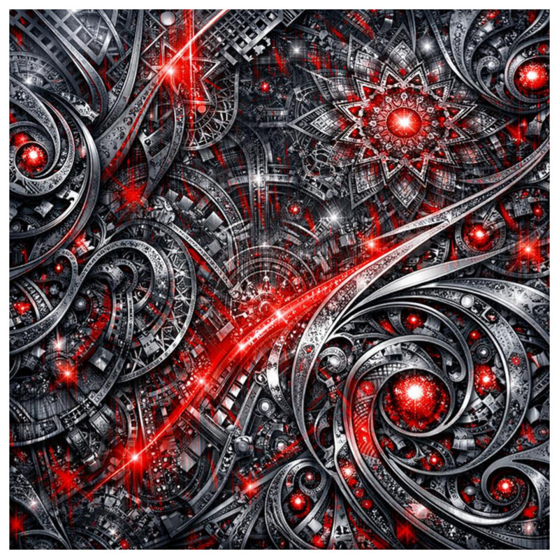 Édredon complexe à motif fractal, Très grand lit