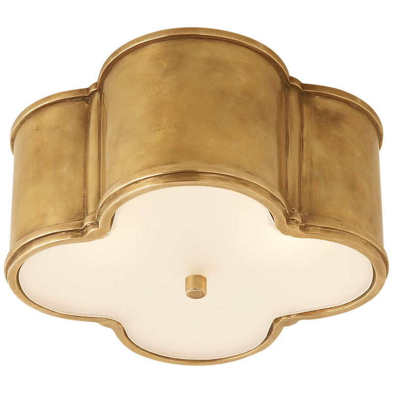 Alexa Hampton Basil Small Flush Mount, Natural Brass