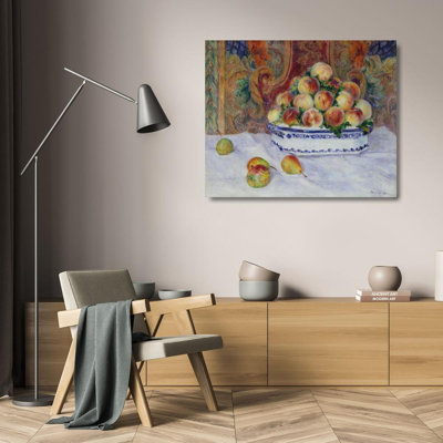 «Still Life with Peaches» par Pierre-Auguste Renoir, reproduction d'art sur toile tendue avec châssis