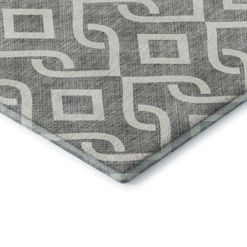 Premium Machine Washable Cerrito Gray Rug, Round 8'