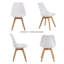 Side Chairs Set of 4, White-Toned Faux Leather Seats with Solid Wood Legs, Modern Medieval Style for Kitchen or Dining Room